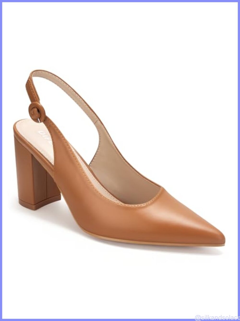 Women's Pointed Toe Block Heel Slingback Office Work Pumps